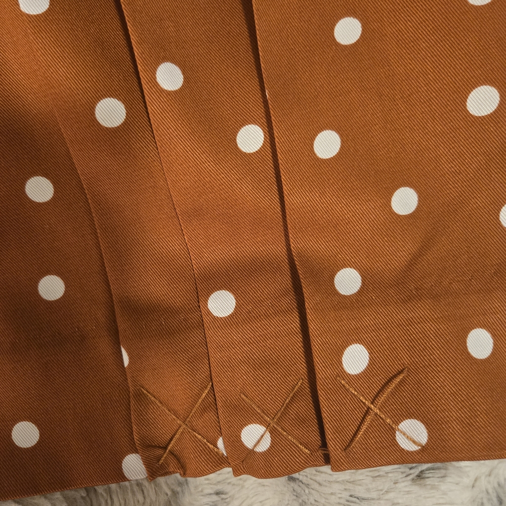 Anthropologie - Maeve Isobel Wide Leg Pleated Apollo Dot Pants - Rust/Brown - Picture 10 of 11